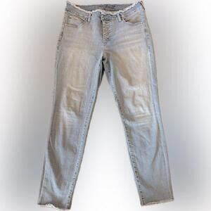 NWOT Women's JAG high rise skinny jeans with raw waistband and hem- Size 14 (32)